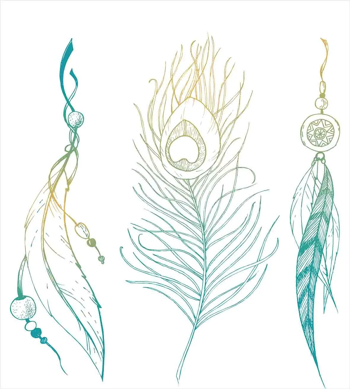 Павлин пододеяльник набор эстетическое исконных перо и павлиний хвост