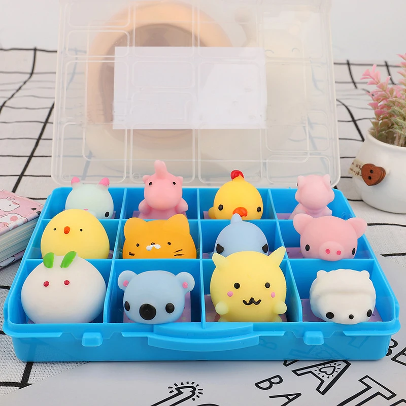 12 Pcs/Set Kids Fidget Toys Pinch Antistress Soft Kawaii Mini Animals Decompress Extrusion Cute Gifts For Children Adults 18 enlarge