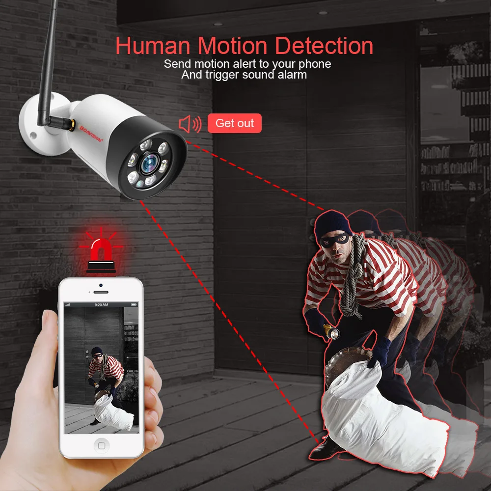 5MP Wi-Fi IP Камера 1080P безопасности Беспроводной Камера Напольный полный Цвет Ночное видение 2-полосная аудио пуля прожектор Камера ONVIF