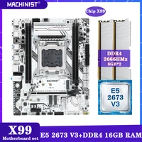 machinist x99 kit motherboard lga 2011 3 set intel xeon e5 2673 v3 cpu processor 16gb28g ddr4 ram m atx nvme m 2 ssd x99 k9