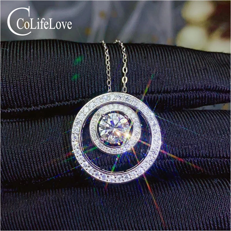 Ювелирные изделия colife 1ct муассанитовый кулон для молодой девушки F цвет Муассанит Серебряный кулон 925 Серебряный Муассанит ювелирные изделия