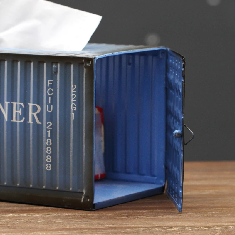 

American retro industrial creative metal iron container tissue box Napkin Paper Container Paper Towel Storage Case Home Decor