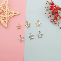10pcs bling rhinestone star charms goldsilver plated zinc alloy charms pendant jewelry diy necklace bracelet earrings floating