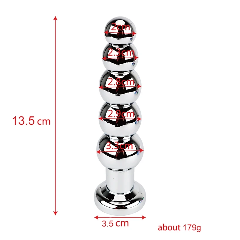 Анальная пробка из нержавеющей стали для массажа простаты бусины тяжелого ануса