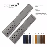 carlywet 20 22mm genuine leather watchbands calf leather grey suede vintage replacement wrist watch band strap belt