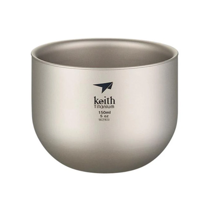 

Кружка Keith из чистого титана, 150 мл, титановая чашка с двойной изоляцией и защитой от ожогов, кофейная чашка, кружка