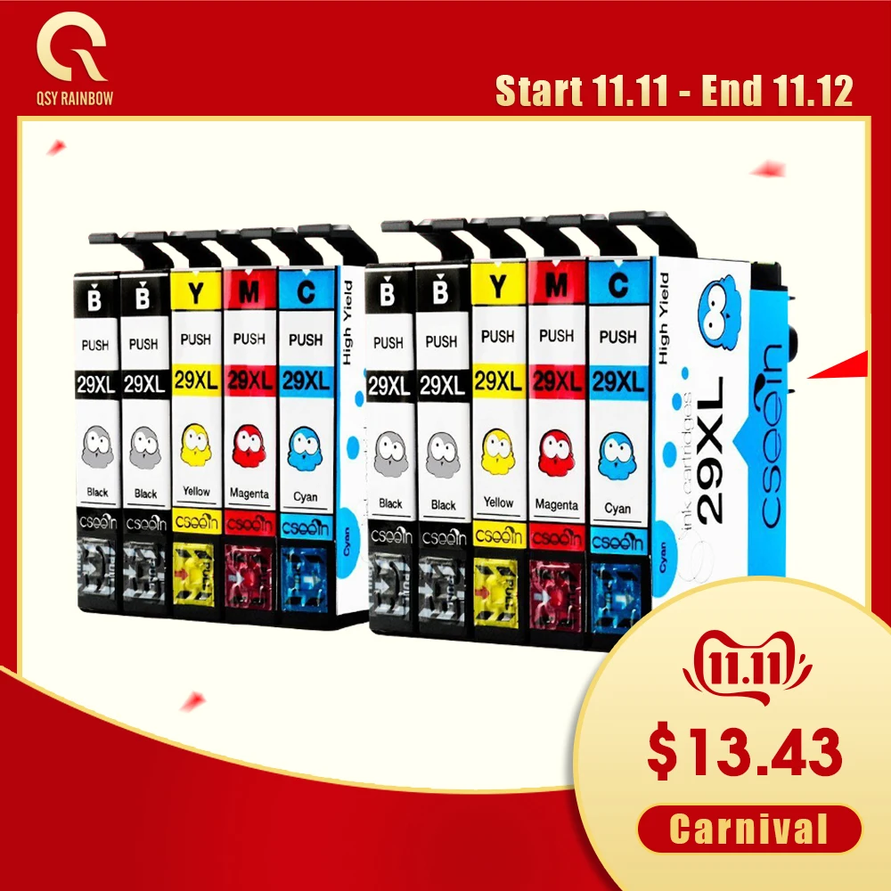 10 шт. t2991xl для Epson 29 XL T29XL T2991 совместимые картриджи для Epson XP235 XP-332 XP-335 XP432 XP-435 струйный принтер