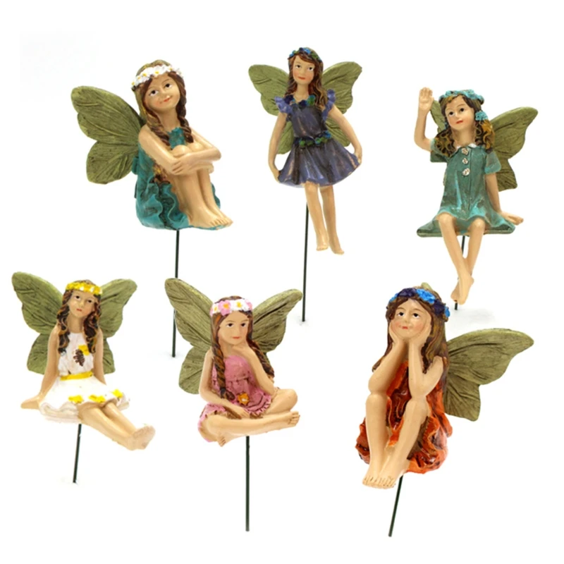 

Fairy Garden - 6pcs Miniature Fairies Figurines Accessories for Outdoor Decor