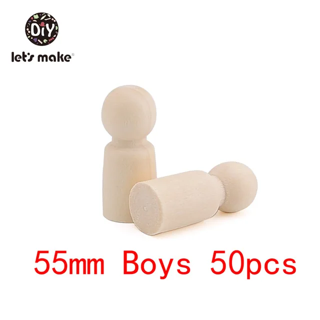 55mm Boys 65/55/43 мм натуральный Un paint ed женский и мужской деревянный колышек куклы тела для DIY искусства и ремесла краски резной резьбы - Цвет: 55mm Boys