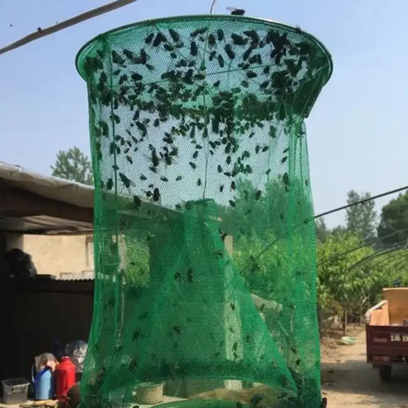 

Green Net Catcher Killer Pest Control Reusable Hanging Fly Trap Flytrap Cage Net Traps Garden Hanging Flycatcher Dropshipping