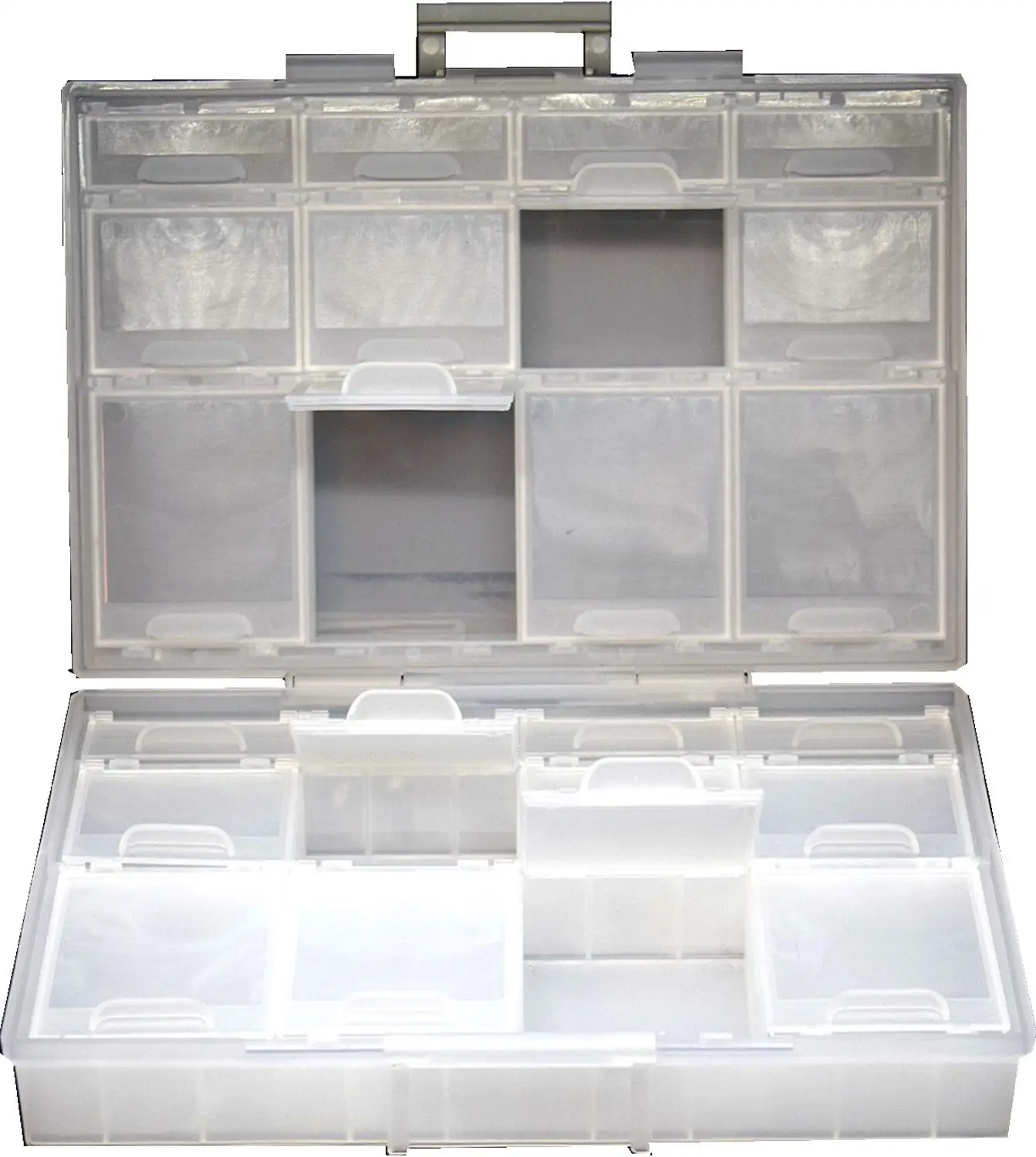 2PCS Aidetek BOX-ALL-AS + BOX-ALL-24 empty boxes enclosure SMD SMT parts compartments Lids Beads Craft Organizer