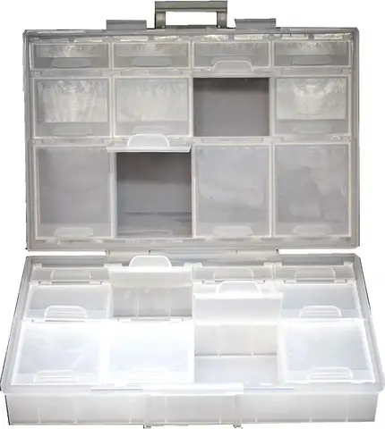 Aidetek полупрозрачная коробка-все-24 мелкие детали, бисер, канцелярские принадлежности, коробка для ювелирных изделий, органайзер для сортированных деталей, 3 размера, 24 отделения
