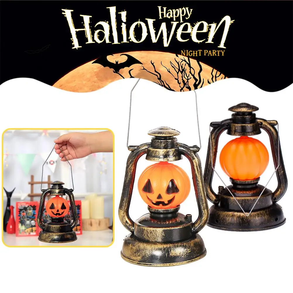

Retro Halloween Handheld Lantern Night Light Sound Portable Decorative Lamp