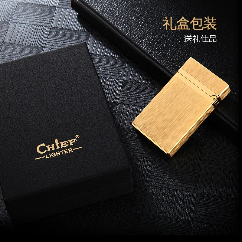 

2020 Crisp Sound Flint Lighter Kerosene Side Sliding Metal DING Cigarette Gasoline Lighter Flower Pattern Gadgets For Men