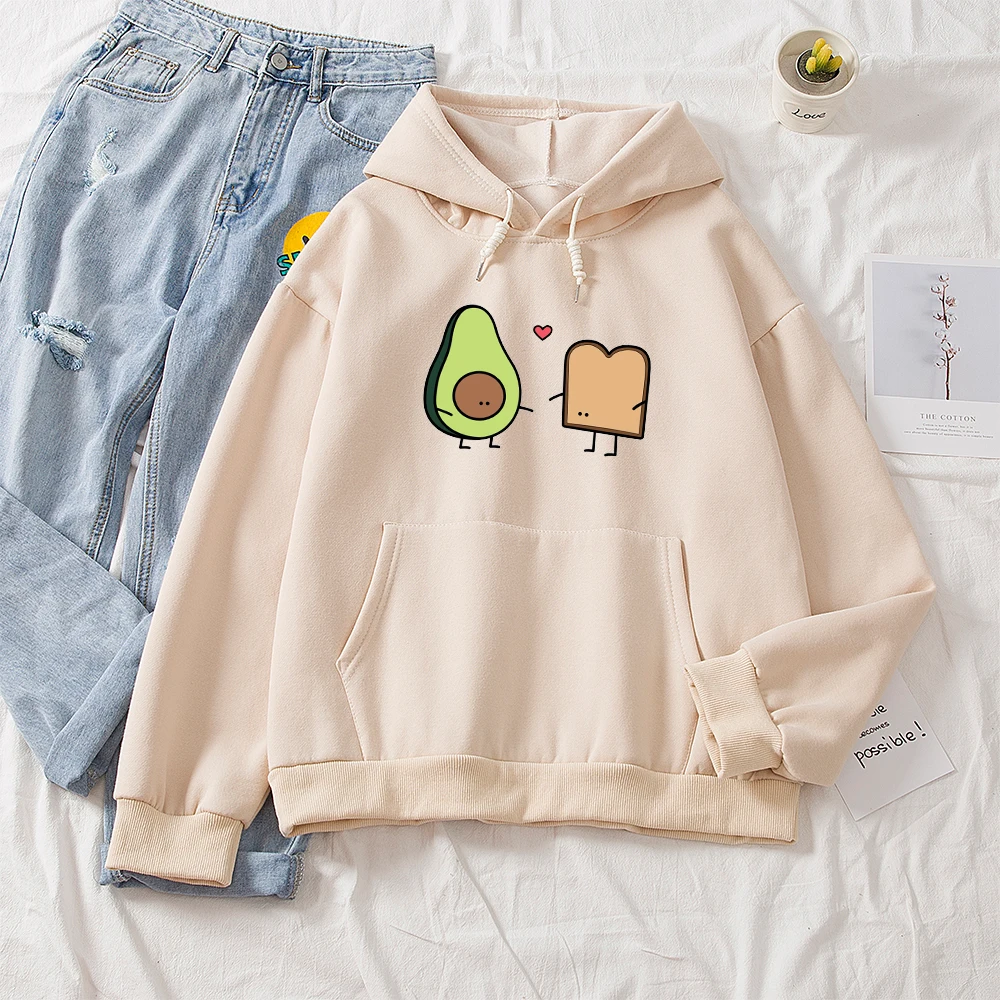 

Fashion Harajuku Women Clothes Hoodies Sweatshirt Solid Avocado Printing Cute Casual Kawaii Avocado Women's Pullover Sweatshirt