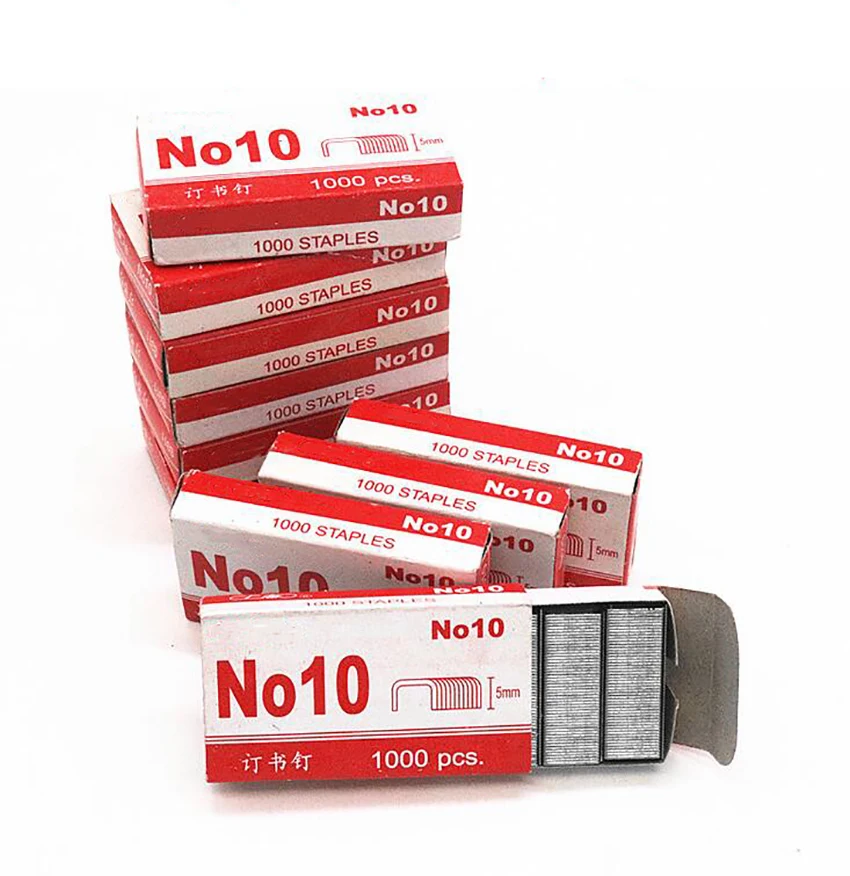 Стандартные скобы мини для обвязки бумаги № 10 высотой 5 мм 900 в коробке школы