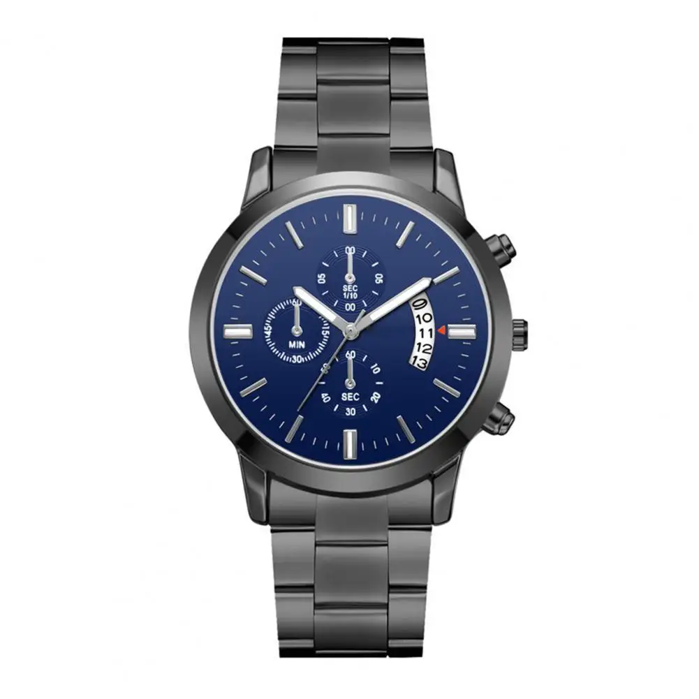 

Simple Casual Men Business Steel Strap Buckle Date Quartz Analog Wrist Watch