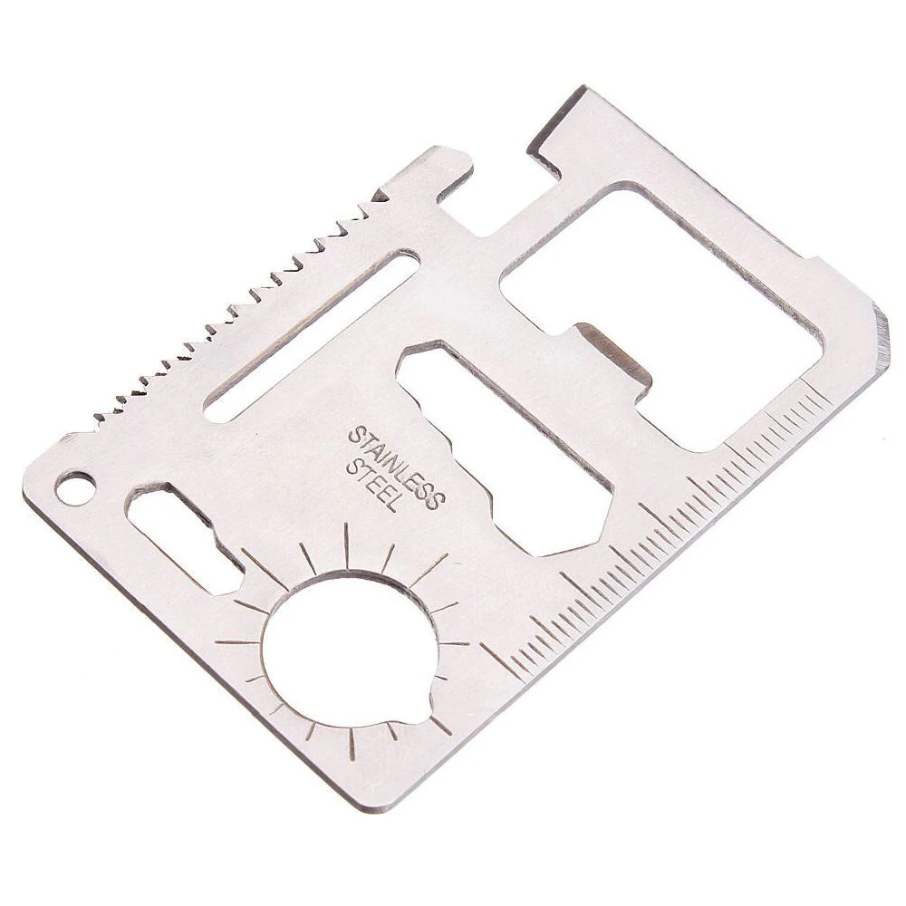 

Multi Tools 11 in 1 Multifunction Outdoor Hunting Survival Camping Pocket Military Credit Card Knife Silver Multitool