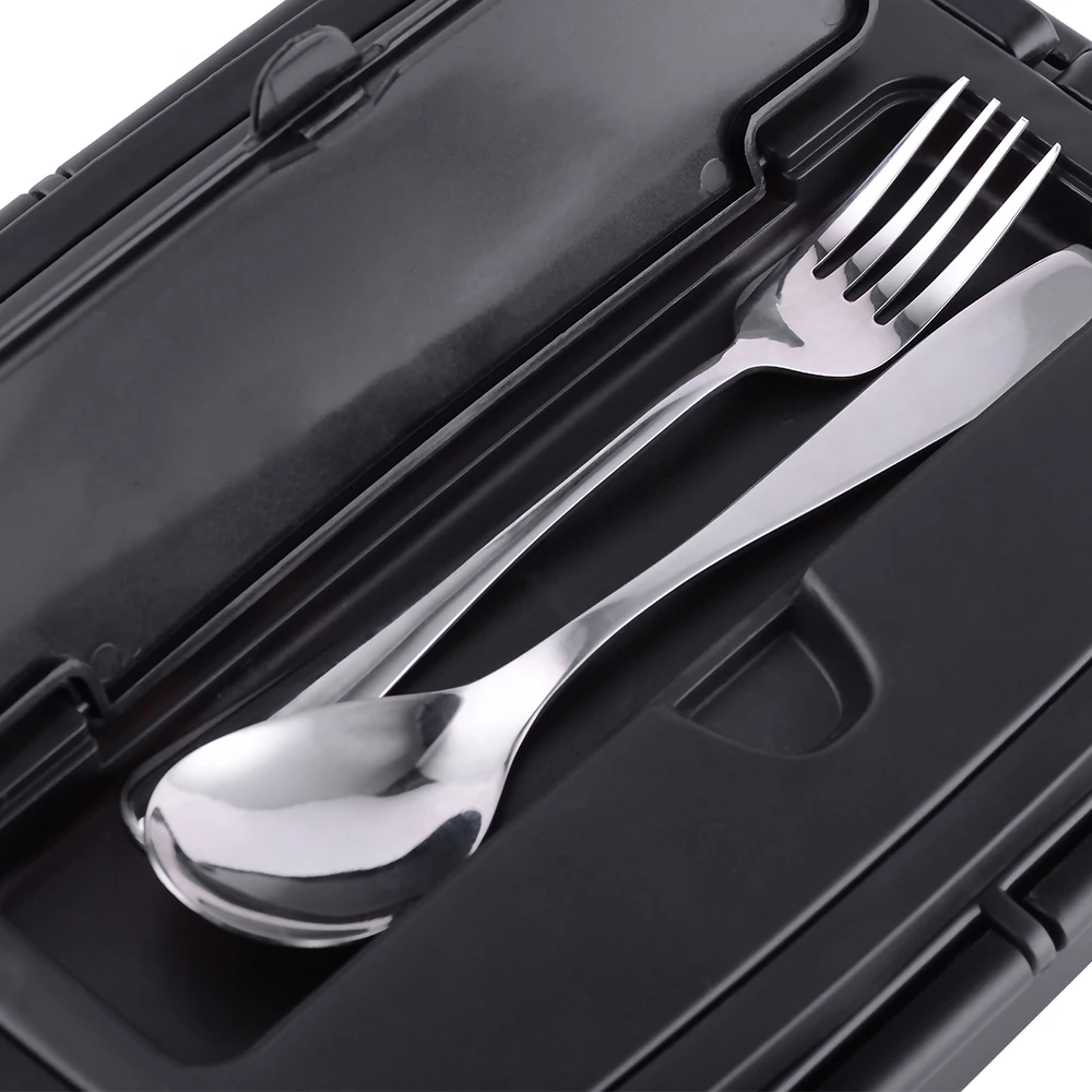 Портативный 304 из нержавеющей стали Bento Box с 3 отделениями Ланч-бокс герметичный микроволновая печь Подогрев пищевой контейнер посуда для взрослых