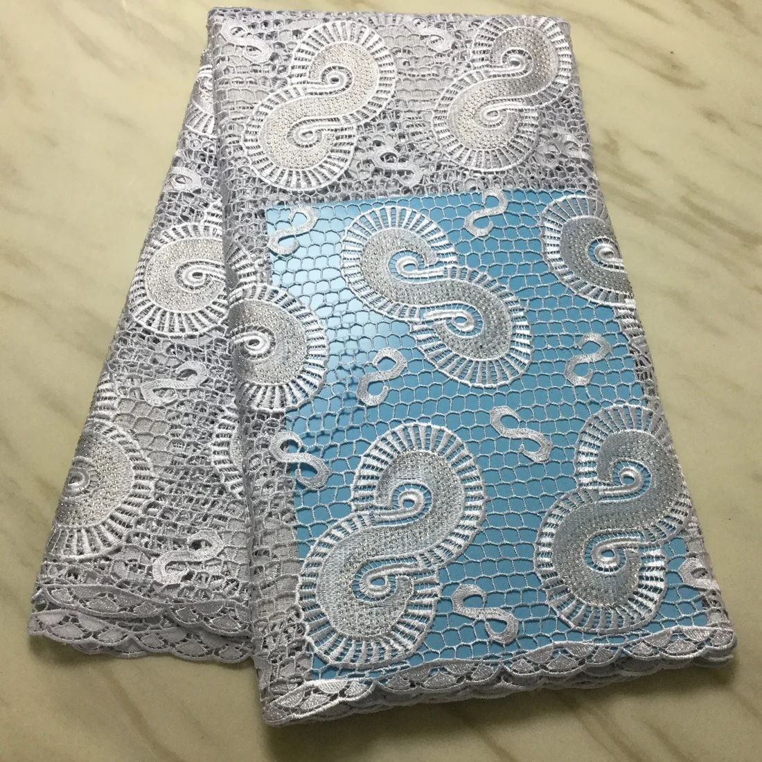 

African cord lace fabric with stone latest african lace 2020 high end guipure lace nigerian lace fabric for women dress KPL9826