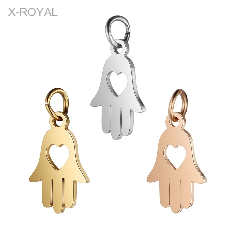 X ROYAL 5 шт./партия модные подвески для ожерелья в форме сердца из нержавеющей стали