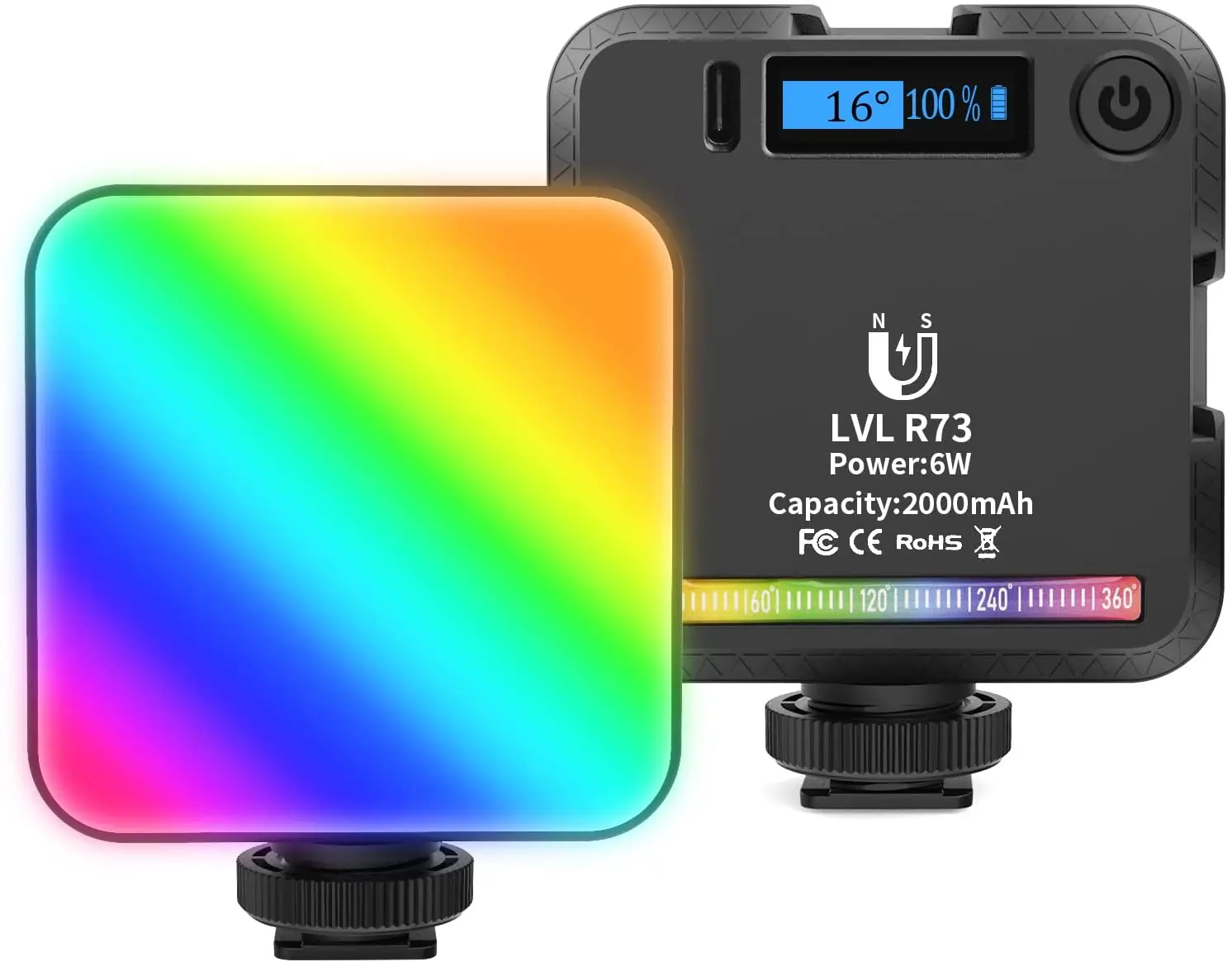 

RGB светильник s, светодиодсветодиодный камера заполнясветильник 360 ° полноцветсветильник портативный свет для фотосъемки с 3 холодными башм...