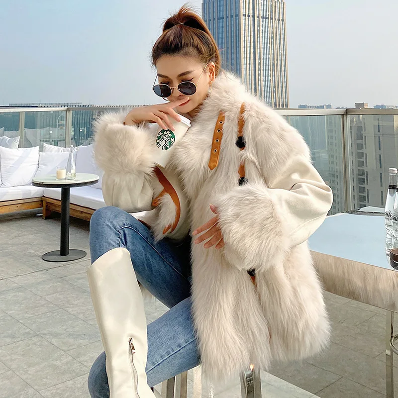 

2021 Winter Jacket Women Real Fur Coat Natural Fox Fur Wear on Both Sides Thick Warm Suede Parka Outerwear Streetwear Fashion
