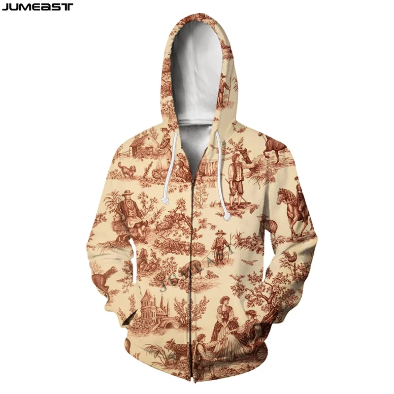 

Jumeast Men Women 3D Oversized Male Female Coat Ink Painting Streetwear Long Sleeve Jacket Sport Pullover Spring Zipper Hoodies