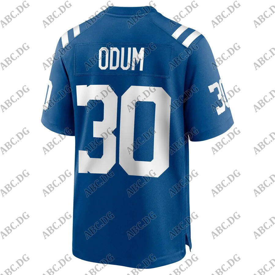 

Customized Stitch American Football Jersey Men Women Kid Youth Indianapolis George Odum Royal Game Jersey