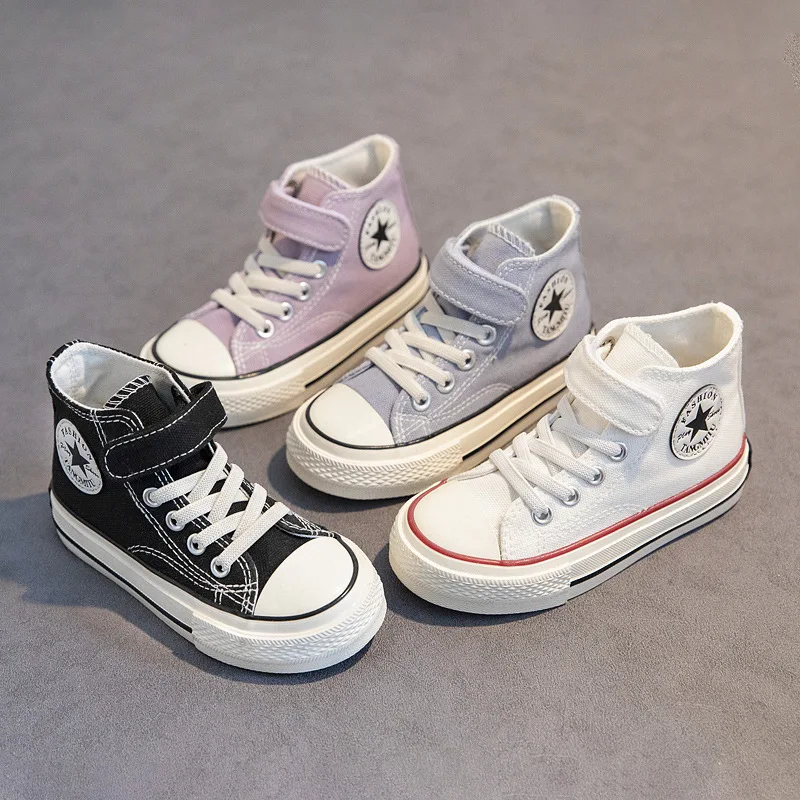 

Children shoes New children's canvas shoes 2021 boys and girls high-top comfortable baby shoes white shoes