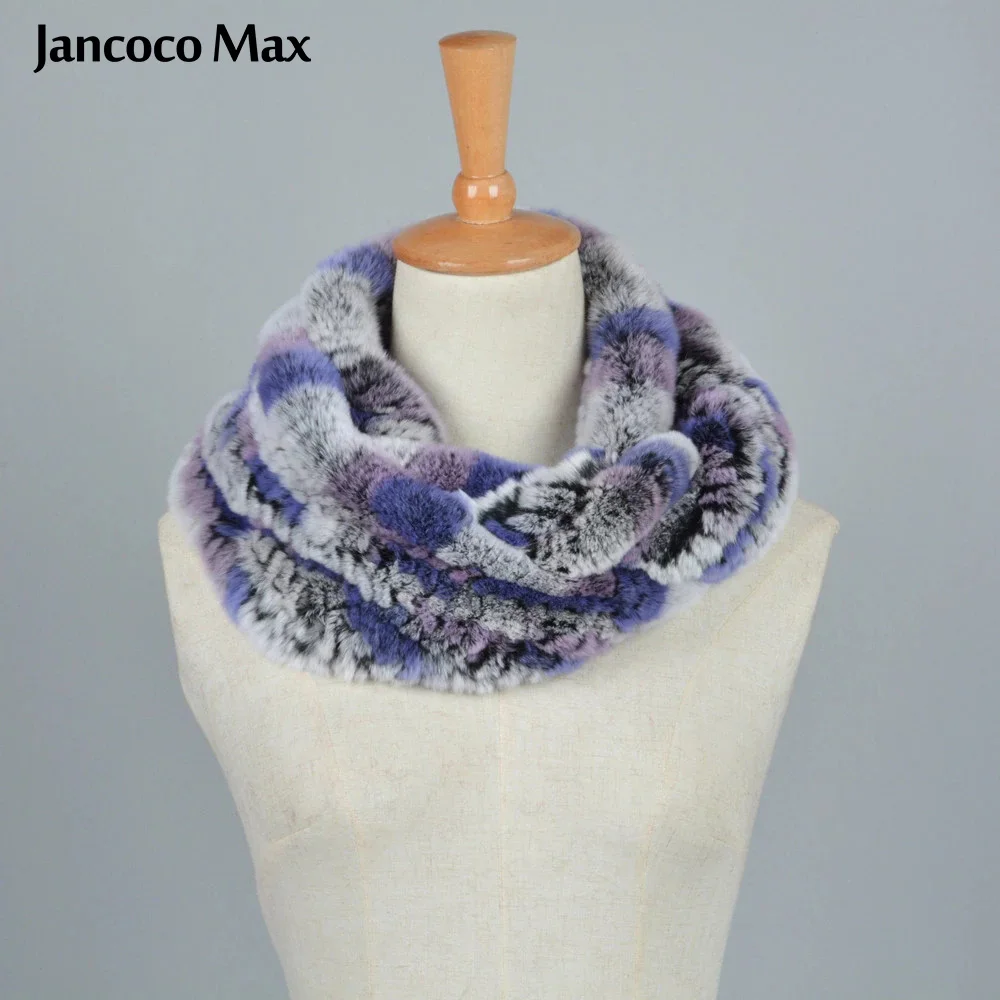 Jancoco Max Новый Стиль Женская Настоящий мех кролика шарф высокого качества мягкая