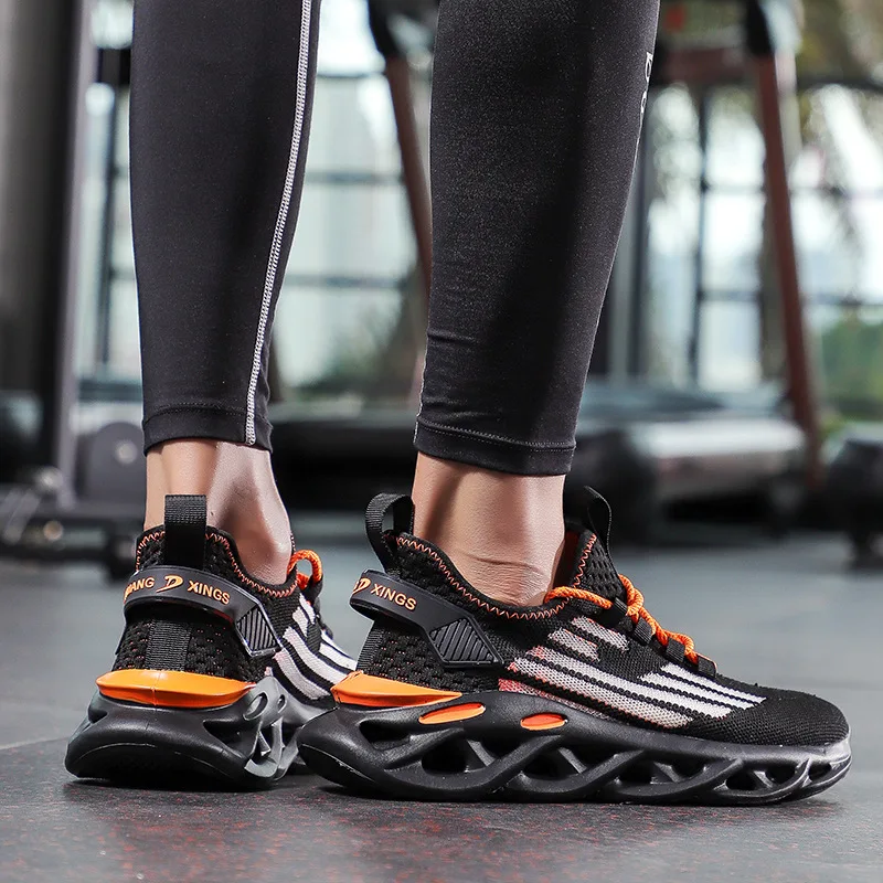 

Classic Black Air Sole Breathable Ultra Light Mesh Men Running Sneakers Big Size 47 Air Bounce Blade Mens Sport Shoes Sneaker