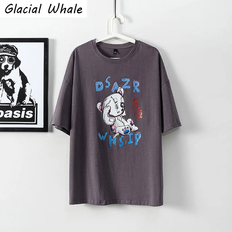 

GlacialWhale футболки Для мужчин 2021 летние топы с рисунком из аниме футболка с принтом в стиле «хип-хоп» Японская уличная одежда в стиле Харадзюку...