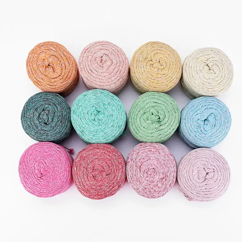 Плетеная Блестящая лента для вязания крючком DIY швейная нить ручное