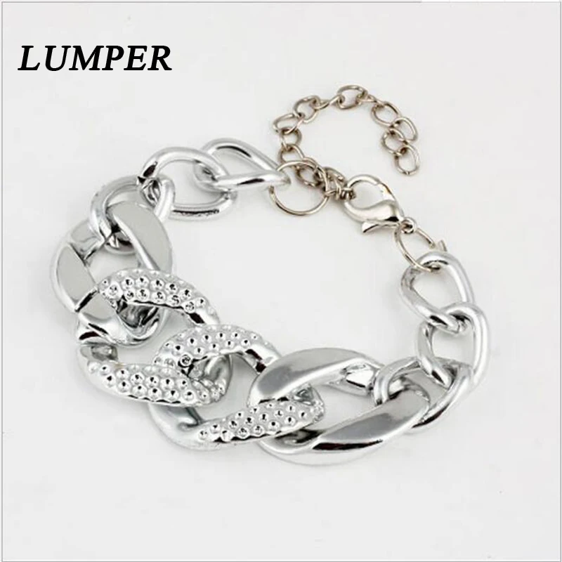 Браслеты LUMPER из золотистого серебристого сплава цепочка CCB крупные браслеты и