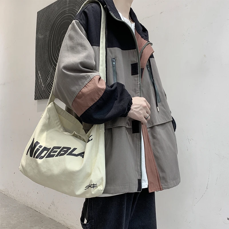 

2020 NEW Stylish jackets for men Zipper Turn-down Collar Korean Style Leisure Coat Chic Retro Streetwear Blazer Patchwork Jacket