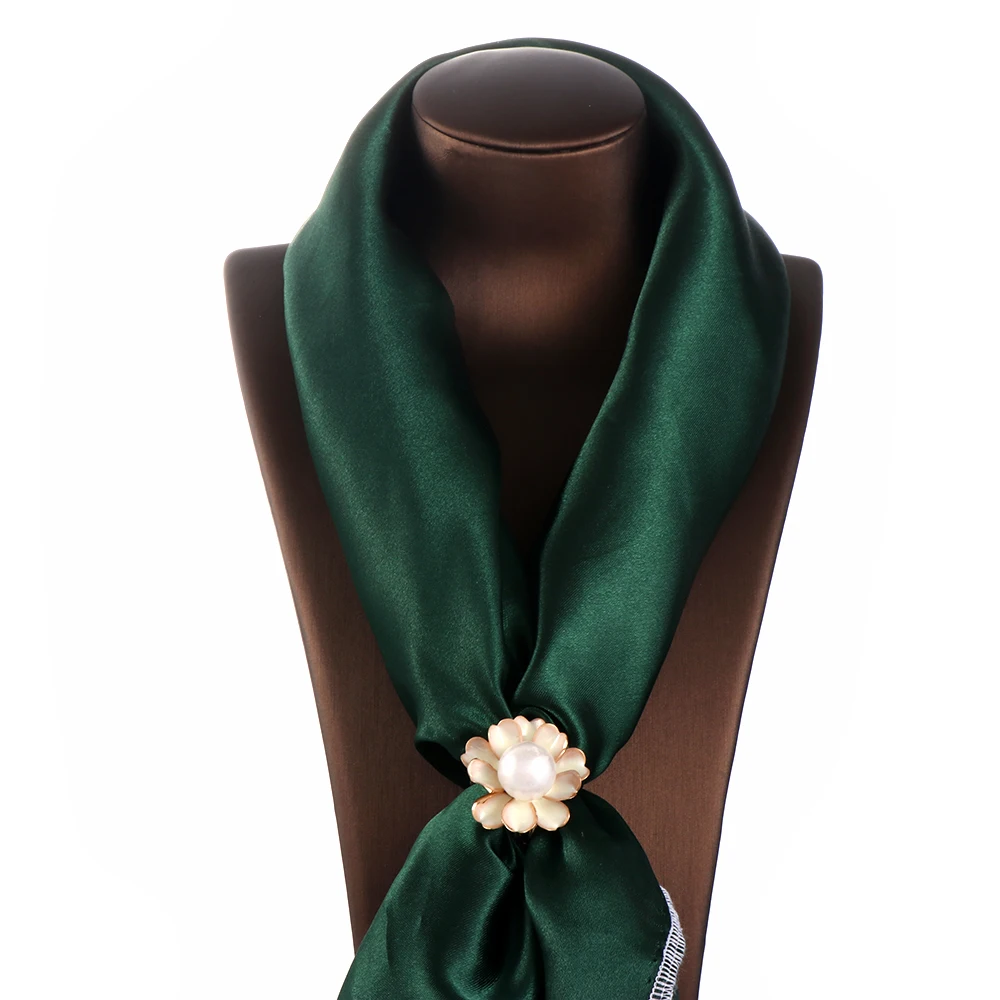 Брошь женская жемчужная с кристаллами заколка для шелкового шарфа Стразы |