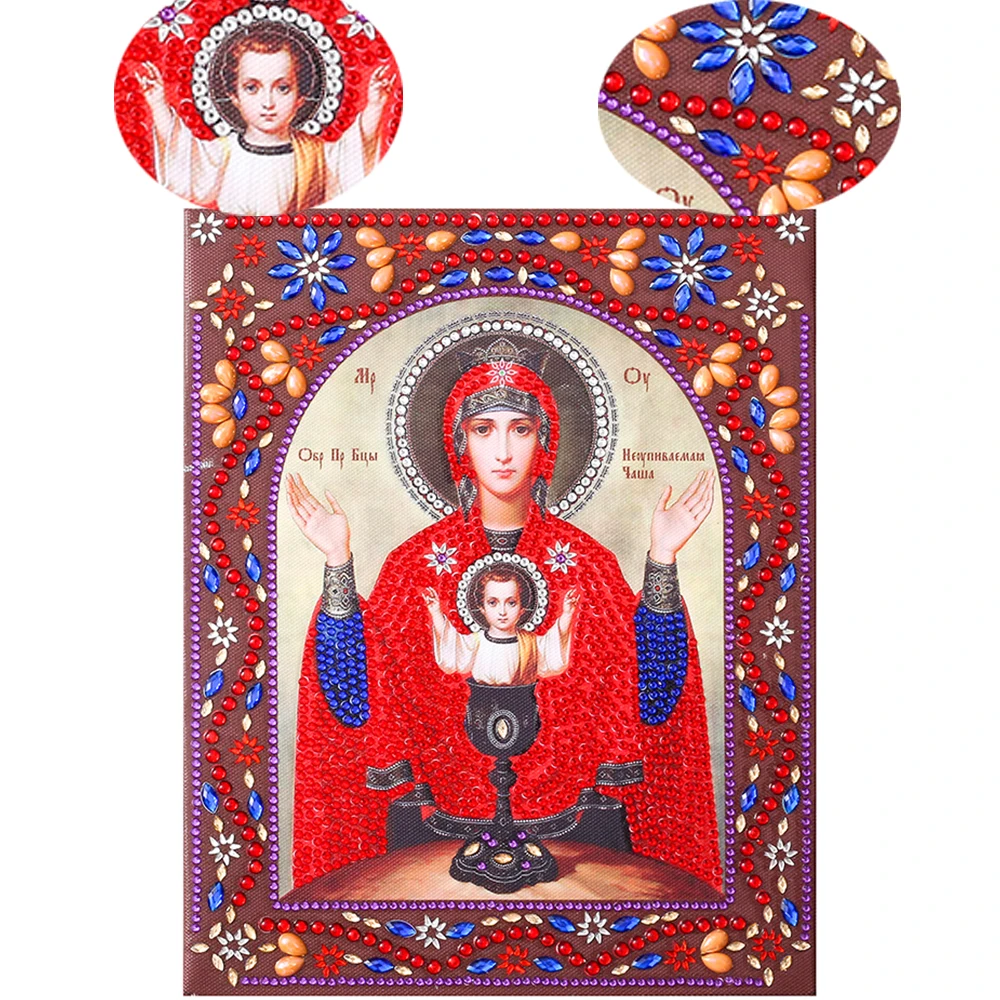 

Новый 2021 5D Кристальное изображение с круглыми алмазами, DIY алмазная живопись вышивка домашний декор Даймонд мозаика религиозных для подарк...