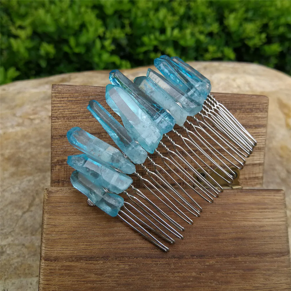 Аура кварцевый кристалл Корона натуральный сырой матовый Радужный камень Опал