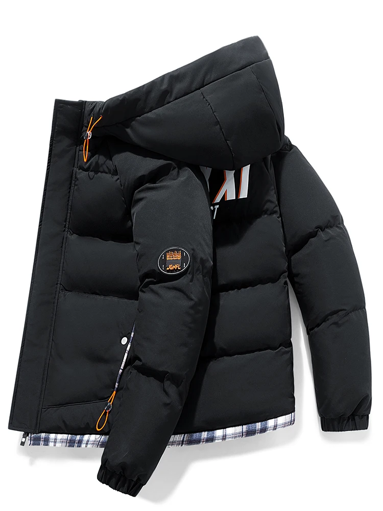 Winter Jacket Men 2021 Fashion Hooded Parka Solid Thick Jacket Men's Baseball Jacket Zipper Waterproof Coats Male Drop Ship