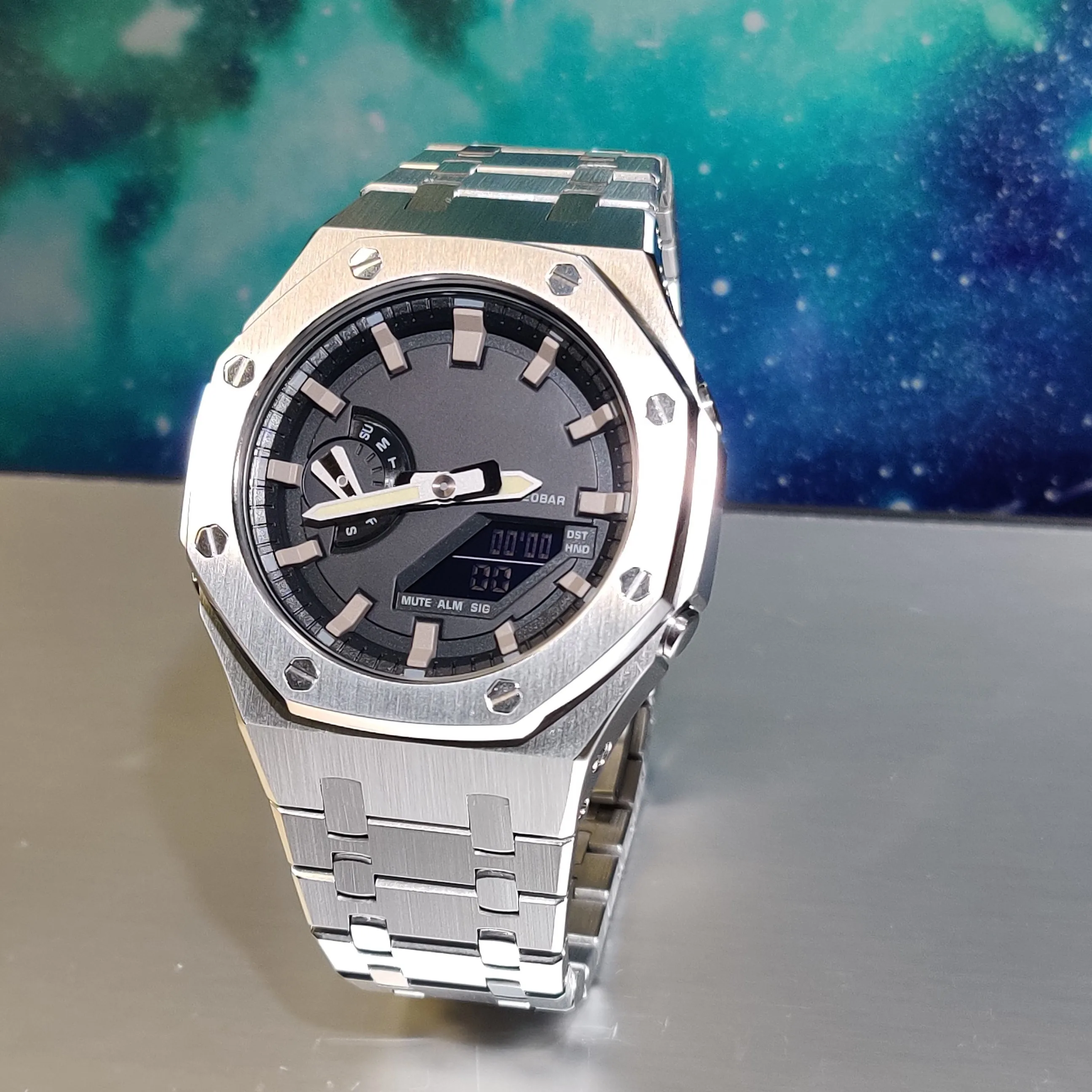 

Watch Band for Casio G-Shock GA-2100 GA-2110 3rd Generation Royal Oak for DIY Accessories Watch Strap+Bezel Steel AP Replacement