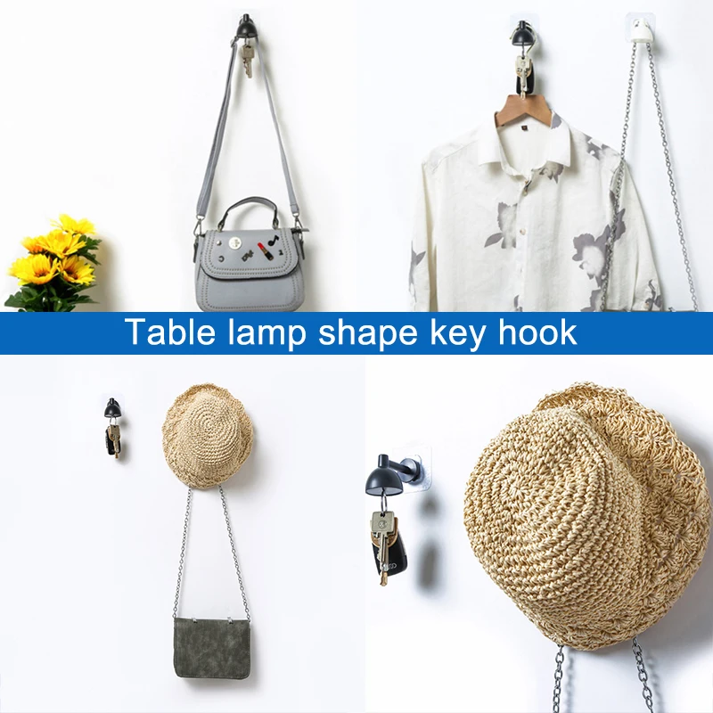 

2 PCS Lamp Figure Magnetic Key Hook Multifunctional Punch-free Hook for Hanging Hat Cloth Bag Keychain H88F