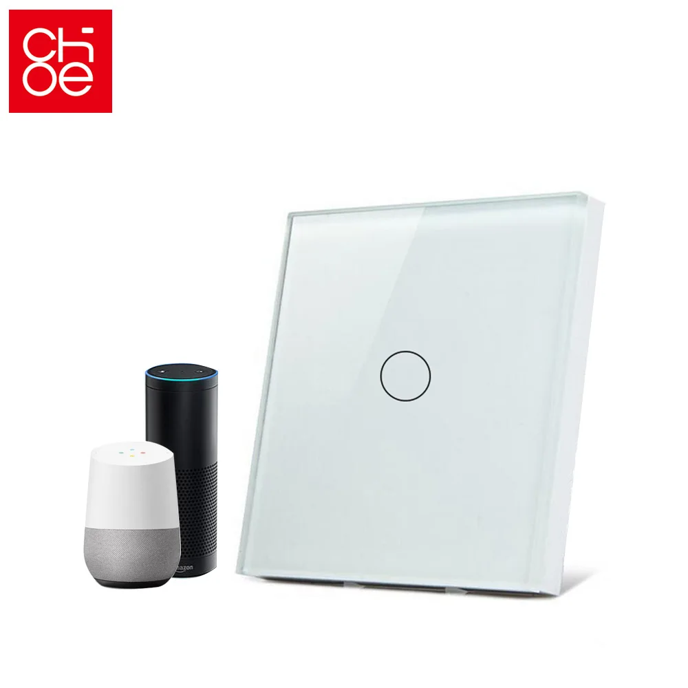 

COHE Wifi Smart TUYA Light Switch Glass Screen Touch Panel Voice Control Wireless Wall Switches Remote Smart Home 1/2/3 Gang