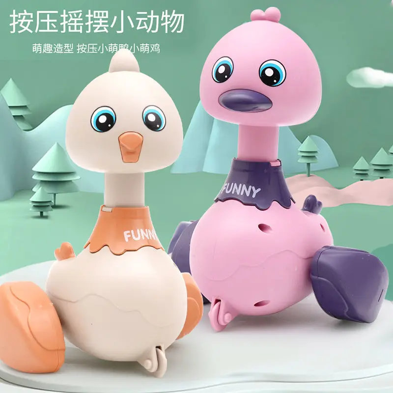 

Children press rocking ducklings return inertia car baby learn to crawl toy car puzzle children animal baby