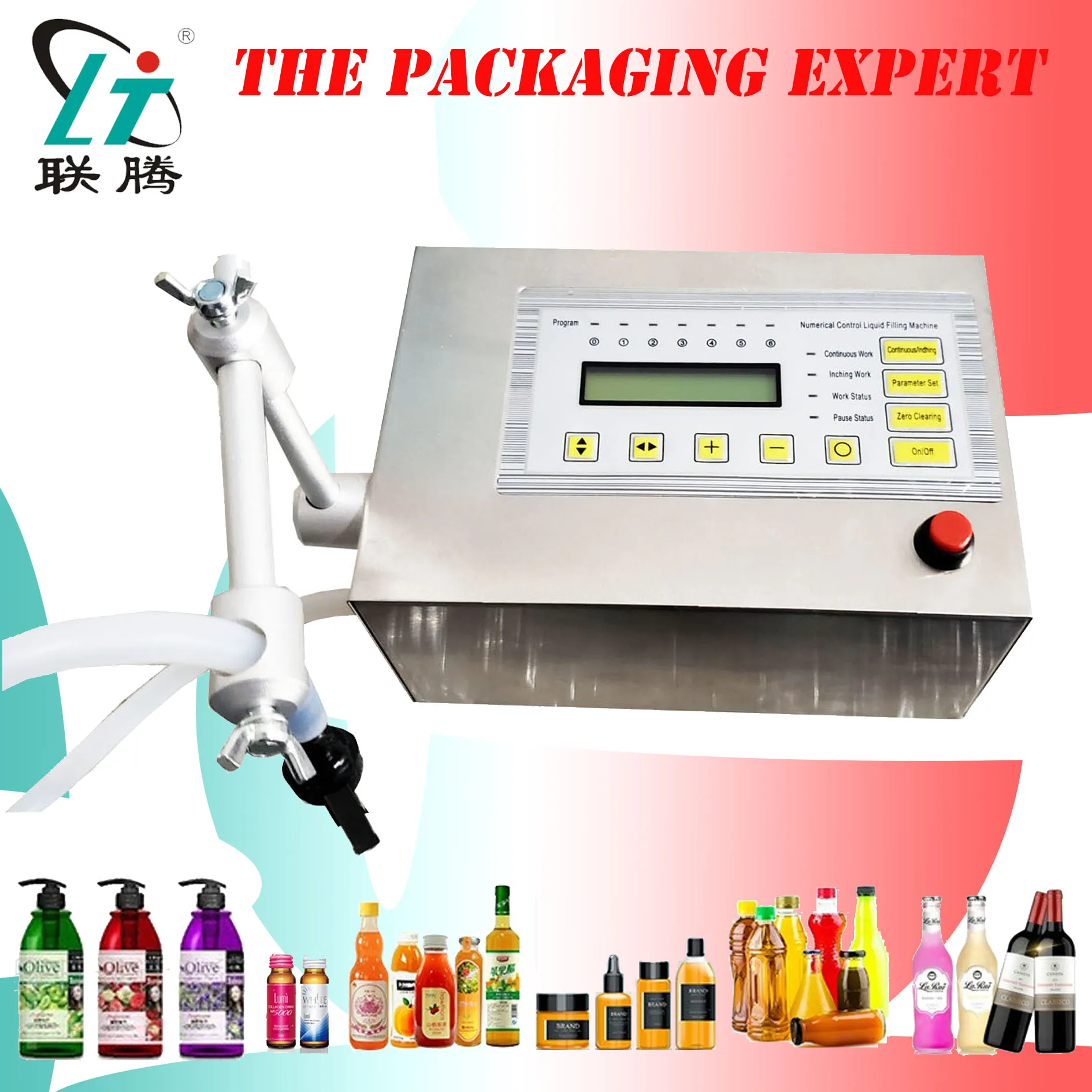 

Electrical Liquid Filling Machine Water Electric Digital Filler Milk Vinegar Soy Sauce Beverage Fill Equipment Free Shipping