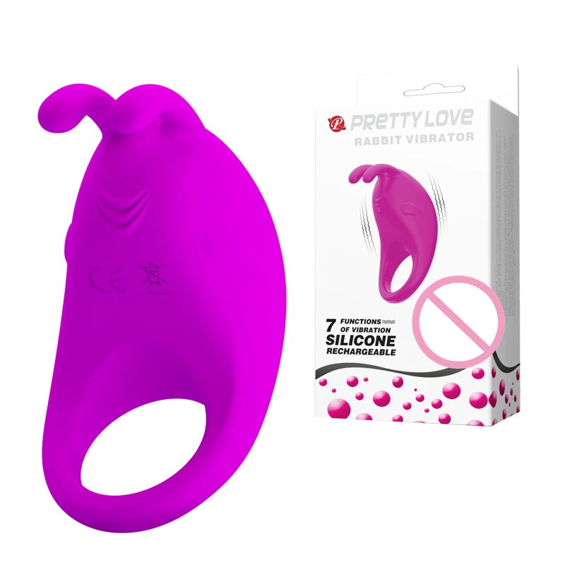 Pretty Love USB перезаряжаемое 7 режимов вибрационное кольцо на член стимулятор пениса