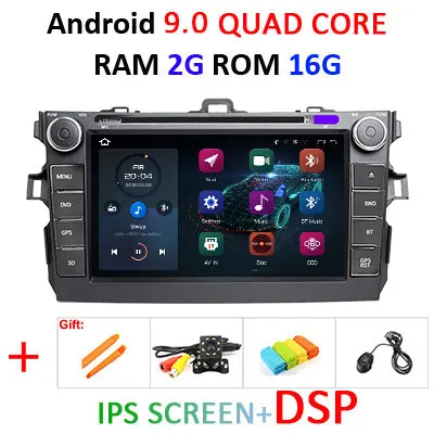 4G DSP ips Android 9,0 Автомобильный gps радио для Toyota corolla 2007-2011 DVD навигационный экран стерео Мультимедиа - Цвет: 9.0 2G 16G DSP
