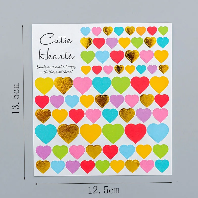 1 шт. милые цветные декоративные наклейки с сердечками и звездами для детей