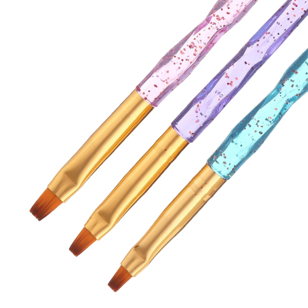 

3 шт./компл. плоской УФ гель для ногтей кисть-карандаш для рисования набор для салонного маникюра "сделай сам"