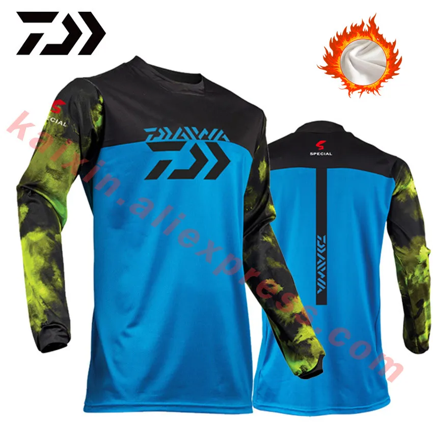 

2020 Autumn Winter Daiwa Dawa Men Fishing Shirt Breathable Hygroscopicity Keep Warm Anti-UV Fishing Clothing XS-5XL Jacket Male